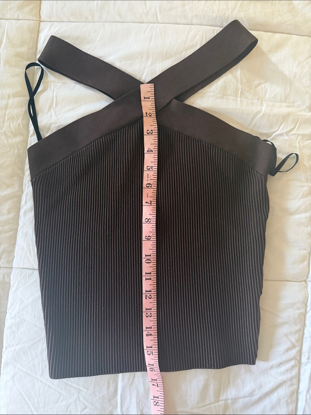 Babaton Brown Cross-Back Ribbed Top - Picture 8 of 10